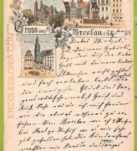 ae9769 -  POLAND  -  VINTAGE  POSTCARD - Gruss aus  Breslau - 1899