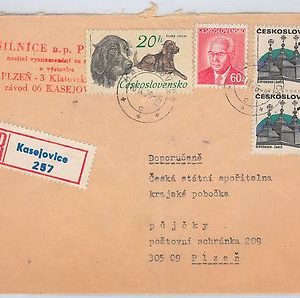 43028  - Czechoslovakia : POSTAL HISTORY -  REGISTERED COVER 1976 - DOG