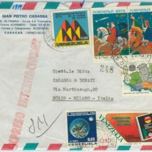 67242 -  VENEZUELA - Postal History -  EXPRESS AIRMAIL COVER to  ITALY 1974