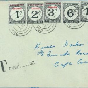 67362 - GOLD COAST - Postal History -  COVER from GHANA - TAXED! 1958