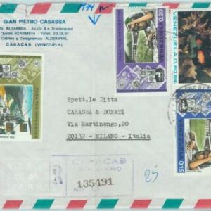 67244 -  VENEZUELA - Postal History - EXPRESS AIRMAIL COVER to  ITALY 1974 - UPU