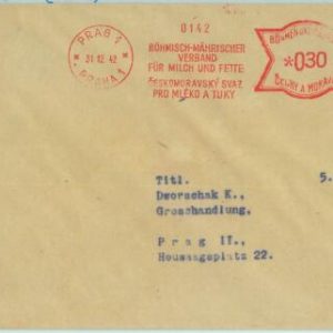 67594 - BOHEMIA - Postal History - RED MECHANIC Postmark - Gastronomy  1942