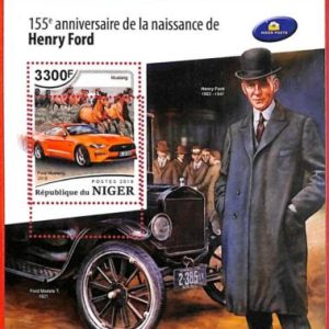 A4362 - NIGER - ERROR MISPERF, Souvenir s: 2018 Cars, H. Ford, Mustang, Horses