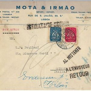 58308  -  PORTUGAL  - POSTAL HISTORY: COVER to ITALY - 1949 - NICE!