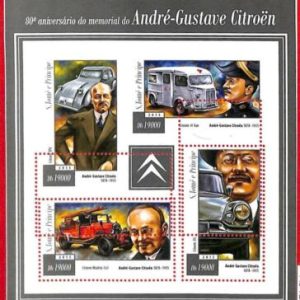 A3415- SAO TOME & PRINCIPE, ERROR MISSPERF, Miniature sheet: 2015, Citroen, Cars