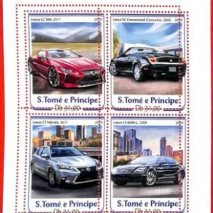 A3254 - SAO TOME & PRINCIPE, ERROR MISPERF, Miniature sheet: 2019, Lexus, Cars