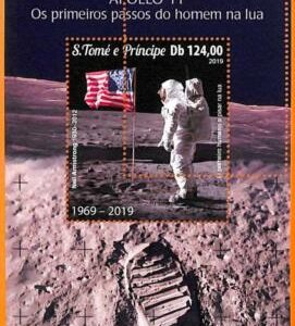 A6760 - SAO TOME & PRINCIPE, Error, 2019, MISSPERF SOUVENIR S: Space, Apollo 11