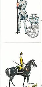63758 - SPAIN - POSTAL HISTORY: set of 6  MAXIMUM CARD 1975 -  UNIFORMS