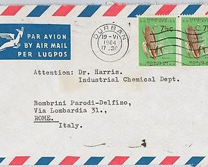 SOUTH AFRICA  -  POSTAL HISTORY - COVER to Italy 1964 - AGRICOLTURE: Corn
