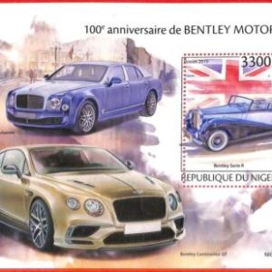 A4316 - NIGER - ERROR MISPERF Souvenir sheet: 2019 Cars, Bentley Mulsanne, Flags