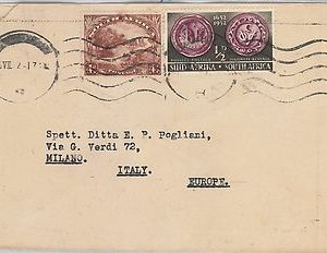 59556 - SOUTH AFRICA - POSTAL HISTORY:  COVER to ITALY - 1952