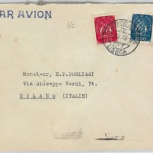 58307  -  PORTUGAL  - POSTAL HISTORY: COVER to ITALY - 1949