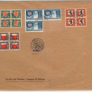 61152  - SWITZERLAND - POSTAL HISTORY:   PRO JUVENTUTE blocks of 4 on COVER 1928