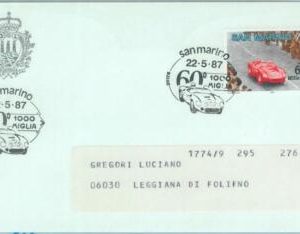 89904 - SAN MARINO - Postal History - SPECIAL POSTMARK 1987 AUTO Mille Miglia