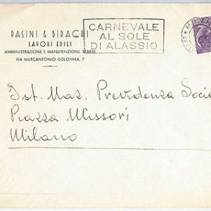 64608 - ITALY - POSTAL HISTORY - POSTMARK on COVER  1954 - CARNIVAL Alassio