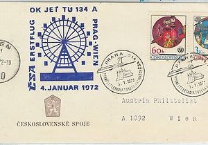 CZECHOSLOVAKIA - POSTAL HISTORY - SPECIAL FLIGHT COVER 1972 - Ferris wheel