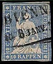 94992cB -   SWITZERLAND - STAMP - Zumstein # 23 Cb - Very Fine  USED