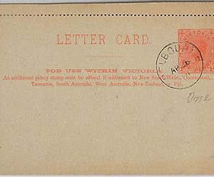 VICTORIA Australia  -  POSTAL STATIONERY : LETTER CARD  - Higgings & Gage # 12