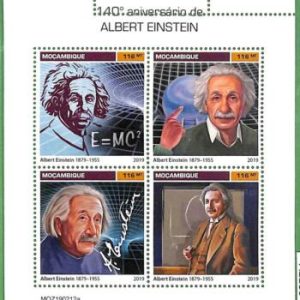 A2283 - MOZAMBIQUE - ERROR: MISPERF, Miniature sheet - 2019 A. Einstein, Science