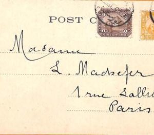 aa0107 - EGYPT - POSTAL HISTORY -   POSTCARD to FRANCE  1901