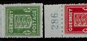 ZA0025c -   JERSEY  - STAMPS - SG # 4/5 with NUMBER BORDER  - MNH Mint