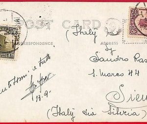 ai6055 - CHINA - Postal History - POSTCARD   to ITALY via SIBERIA   1930
