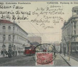 79928 -  POLAND  -  VINTAGE   POSTCARD  -  WARSAW Warzawa 1909  TRAM