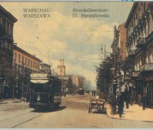 79927 -  POLAND  -  VINTAGE   POSTCARD  -  WARSAW Warzawa 1916 TRAM