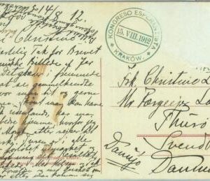 83929 - POLAND - POSTAL HISTORY -  POSTCARD to DENMARK with ESPERANTO mark 1912