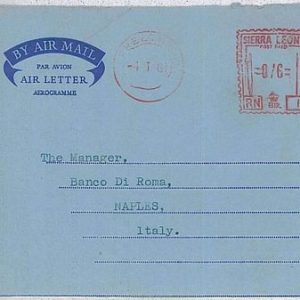 36361   - SIERRA LEONE - Postal History -  AEROGRAMME to ITALY - 1961