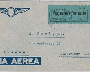 58339 -  Mozambique - POSTAL HISTORY: AIRMAIL COVER to SWITZERLAND - 1938 - NICE