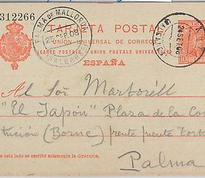 55950 - SPAIN - POSTAL HISTORY: POSTAL STATIONERY CARD  from ARTA  1908