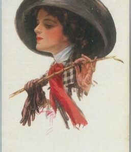 77037 - 1913 VINTAGE POSTCARD - Glamour, Ladies, Dogs, ARTIST SIGNED