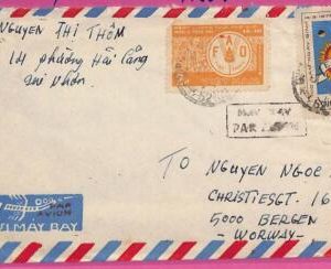 ag1540 - VIETNAM - Postal History - Air Mail COVER to NORWAY 1980  Einstein