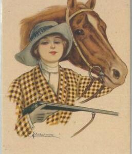 76986 - VINTAGE POSTCARD - Glamour, Ladies, Horses, Hunting, ARTIST SIGNED