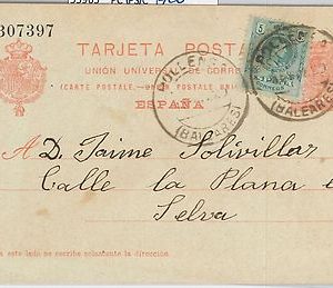 55965 - SPAIN - POSTAL HISTORY: POSTAL STATIONERY CARD  from POLLENSA  1920
