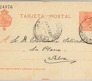 55964 - SPAIN - POSTAL HISTORY: POSTAL STATIONERY CARD  from MANACOR 1911