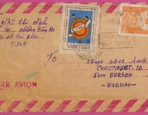 ag1548 - VIETNAM - Postal History - Air Mail COVER to NORWAY 1980's  Einstein