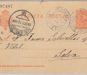 55958 - SPAIN - POSTAL HISTORY: POSTAL STATIONERY CARD  from SANTA EUGENIA 1912