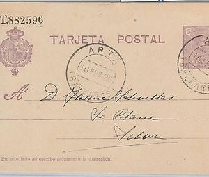 55960 - SPAIN - POSTAL HISTORY: POSTAL STATIONERY CARD  from ARTA  1926