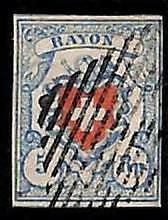 94989aN - SWITZERLAND - STAMPS - Zumstein # 17 II - FINE USED 4 borders 4 Rande