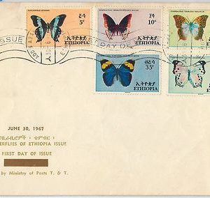 ETHIOPIA -  POSTAL HISTORY -  FDC COVER -    BUTTERFLIES 1967