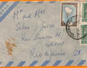 aa2769 - ARGENTINA - POSTAL HISTORY - Airmail COVER to BRAZIL 1954  MAPS Evita