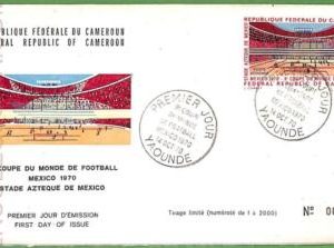 af3647 - CAMEROUN - POSTAL HISTORY - FDC COVER  - Mexico 1970 Sport  FOOTBALL