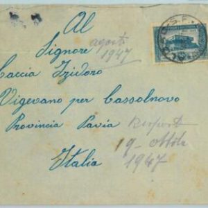 96738 - ARGENTINA - POSTAL HISTORY -  COVER from ALBAO, SF  to ITALY  1947