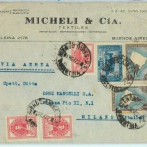 96739 - ARGENTINA - POSTAL HISTORY - Airmail COVER to ITALY  1947  $2.35