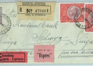 96775 - ARGENTINA - POSTAL HISTORY - EXPRESS  REG  COVER to SWITZERLAND  1951