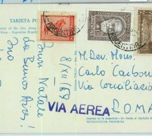 96822 - ARGENTINA - POSTAL HISTORY - AIRMAIL  POSTCARD  to ITALY  1959  7.50$