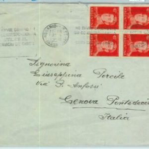 96827 - ARGENTINA - POSTAL HISTORY - Block of 4 on COVER  to ITALY, 1959   1.60$
