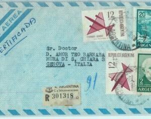 96862 - ARGENTINA - POSTAL HISTORY - Registered COVER  to ITALY  1966 -   46$